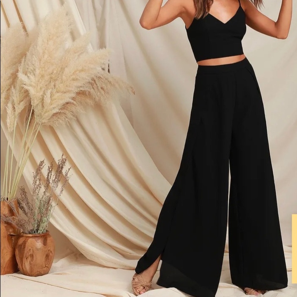 Out Tonight Black Two Piece Jumpsuit LuLus